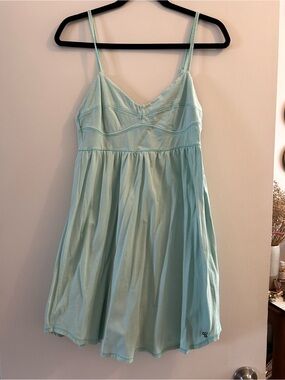 Aritzia TNA Mint Green Spaghetti-Strap Cotton Dress